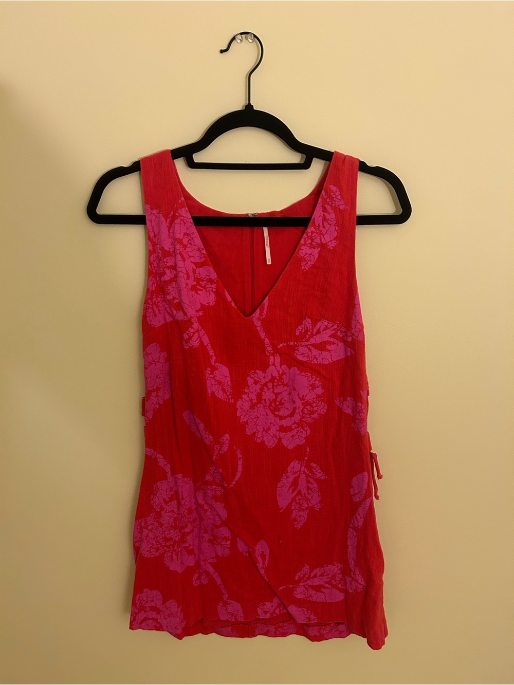 Free People Red dress with Pink Floral Print
